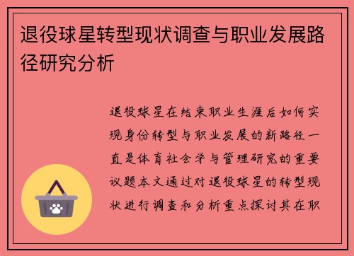 退役球星转型现状调查与职业发展路径研究分析
